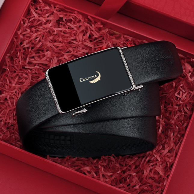 Crocodile Classic Leather Belt – Black CCODT507J01120